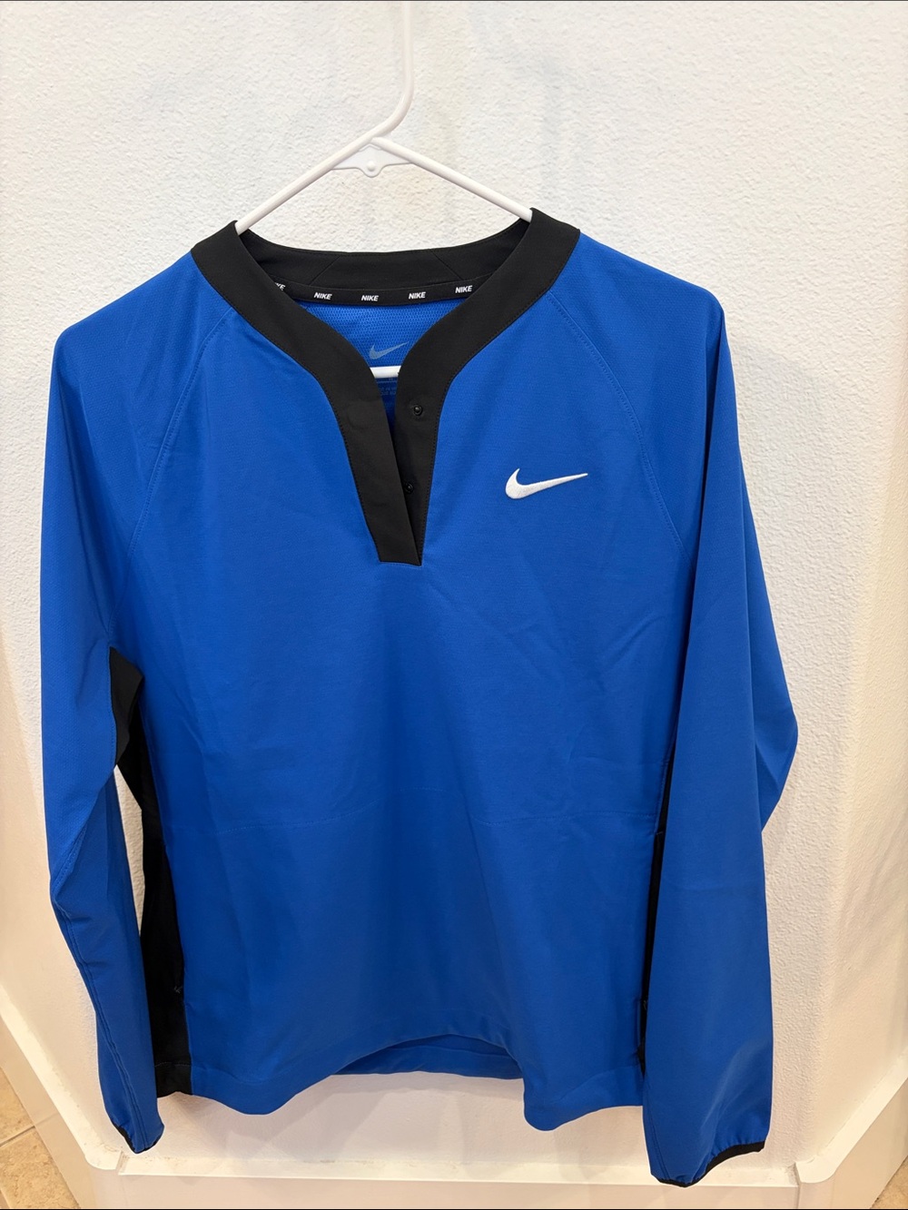 Nike Blue Long-Sleeve Training Top with Black Trim